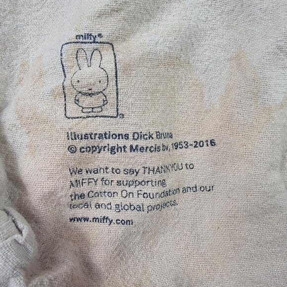 Miffy x Cotton On Foundation Beige Tote Bag Travel Casual Balloon Cute - Picture 3 of 8